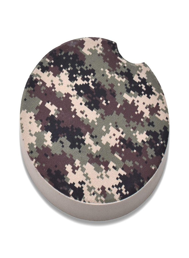 Elektroplate Camo Automotive Ceramic Coasters (2.6" Diameter) | Universal Fit for All Cars, Trucks, SUVs, and More | Absorbent Non-Slip Durable | Set of 2 - Image 5